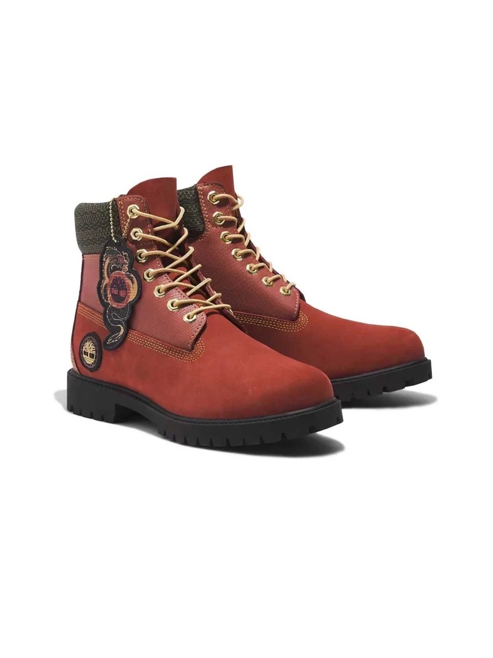 Timberland-Inspired Men's Red Nubuck Work Boots